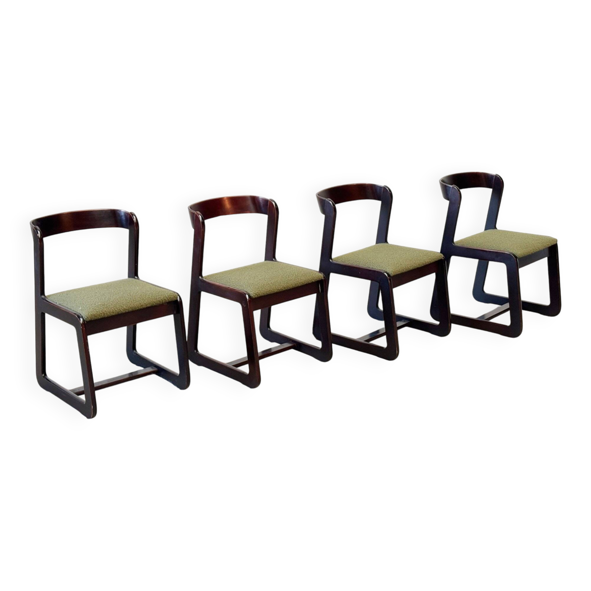 Set of four Italian dining chairs attr. to Willy Rizzo