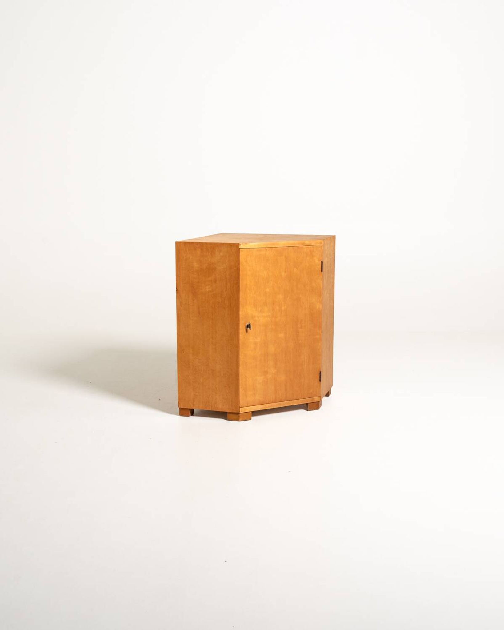 Scandinavian Birch Corner Cabinet, Mid-Century