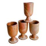 Set of 4 Mazagran stoneware mugs
