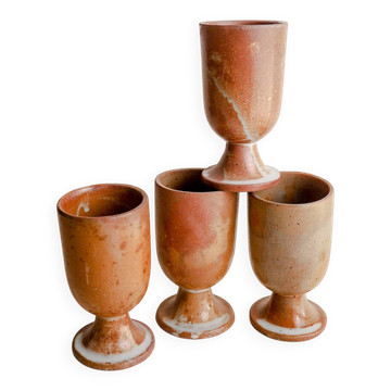 Set of 4 Mazagran stoneware mugs