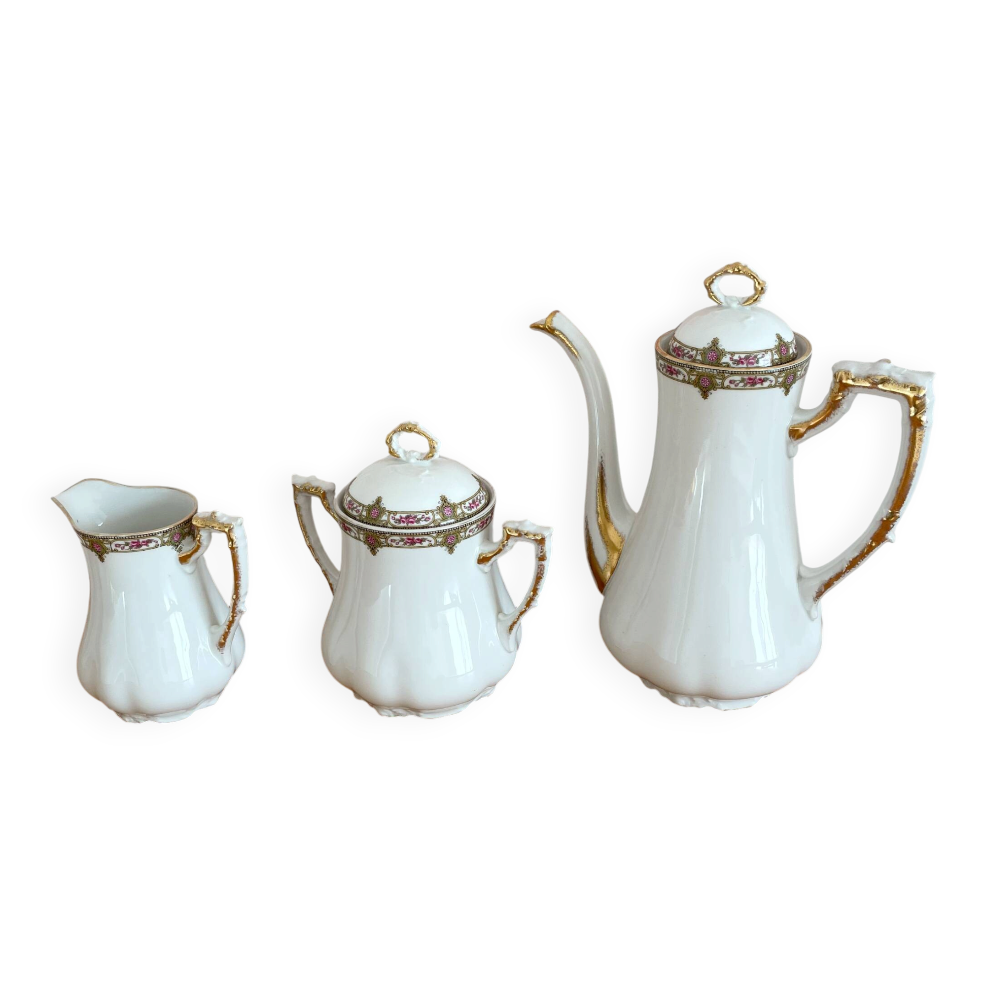 Coffee service in porcelain vignaud limoges - 1950