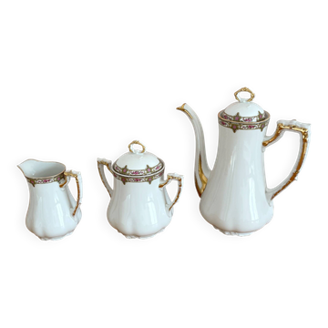 Coffee service in porcelain vignaud limoges - 1950