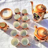 Service à café complet avec 10 tasses art déco en porcelaine de czechoslovakia