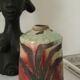 Polychrome raku vase