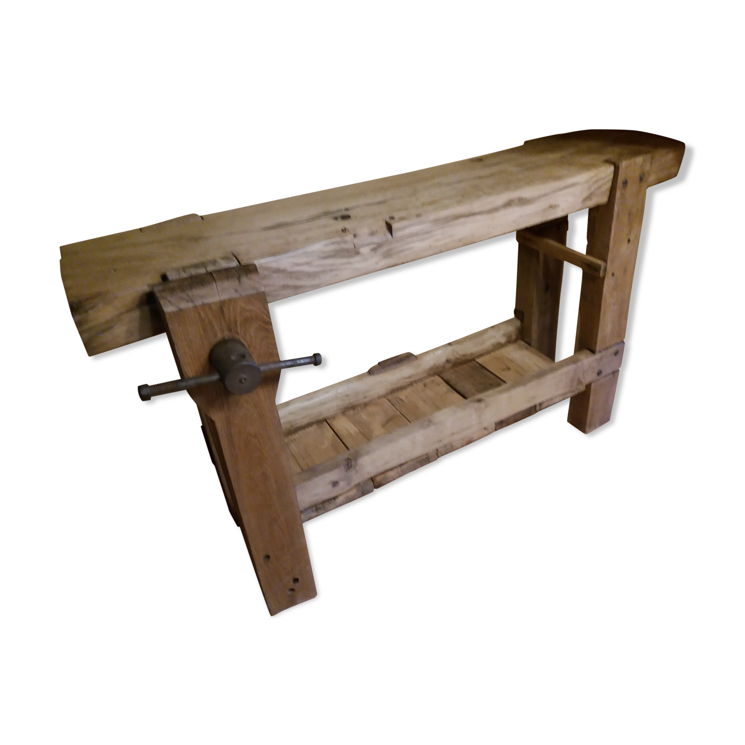 Antique Burgundian workbench in light oak