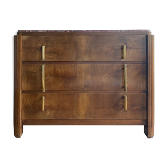 Commode art deco dessus marbre rose années 30