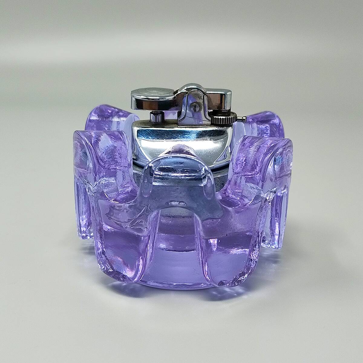 1970s Stunning Purple Smoking Set By Antonio Imperatore in Murano Glass. Ma