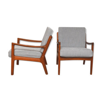 Paire de fauteuils danois Ole Wanscher 1960