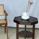 Table d'appoint octogonale piètement quadripode à entretoise de style moderniste