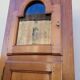 Corner glazed corner cabinet in old cherry wood 1900s
