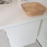 White desk with compass feet circa 1960