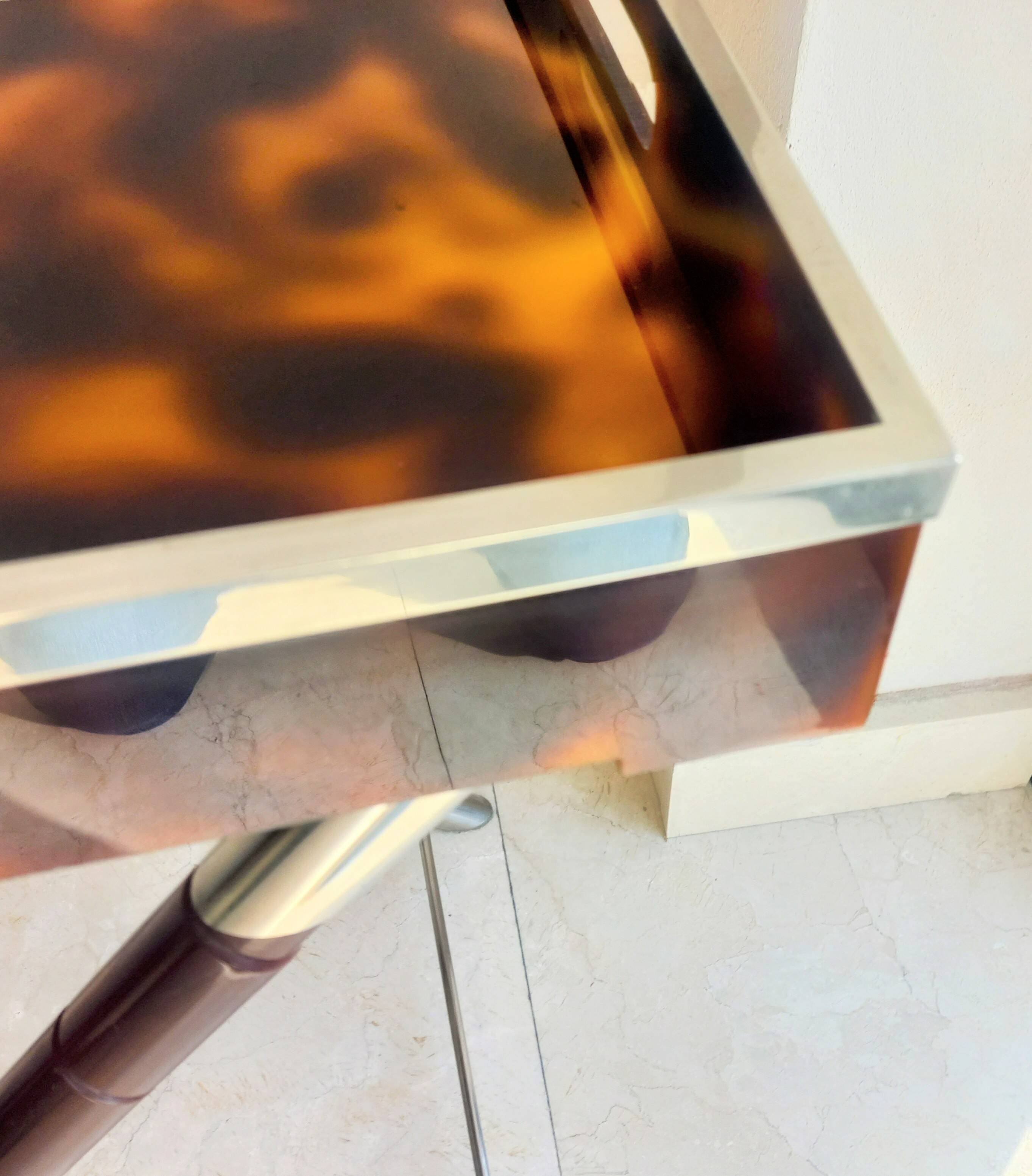 Faux tortoise shell serving tray