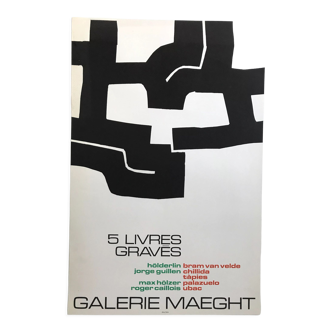 Affiche originale en lithographie d'eduardo chillida, galerie maeght, 1974