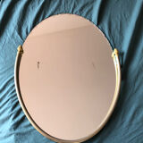 Beveled wall mirror with gold frame