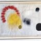 Tableau abstrait sur toile de lin dans le goût de Joan Miro