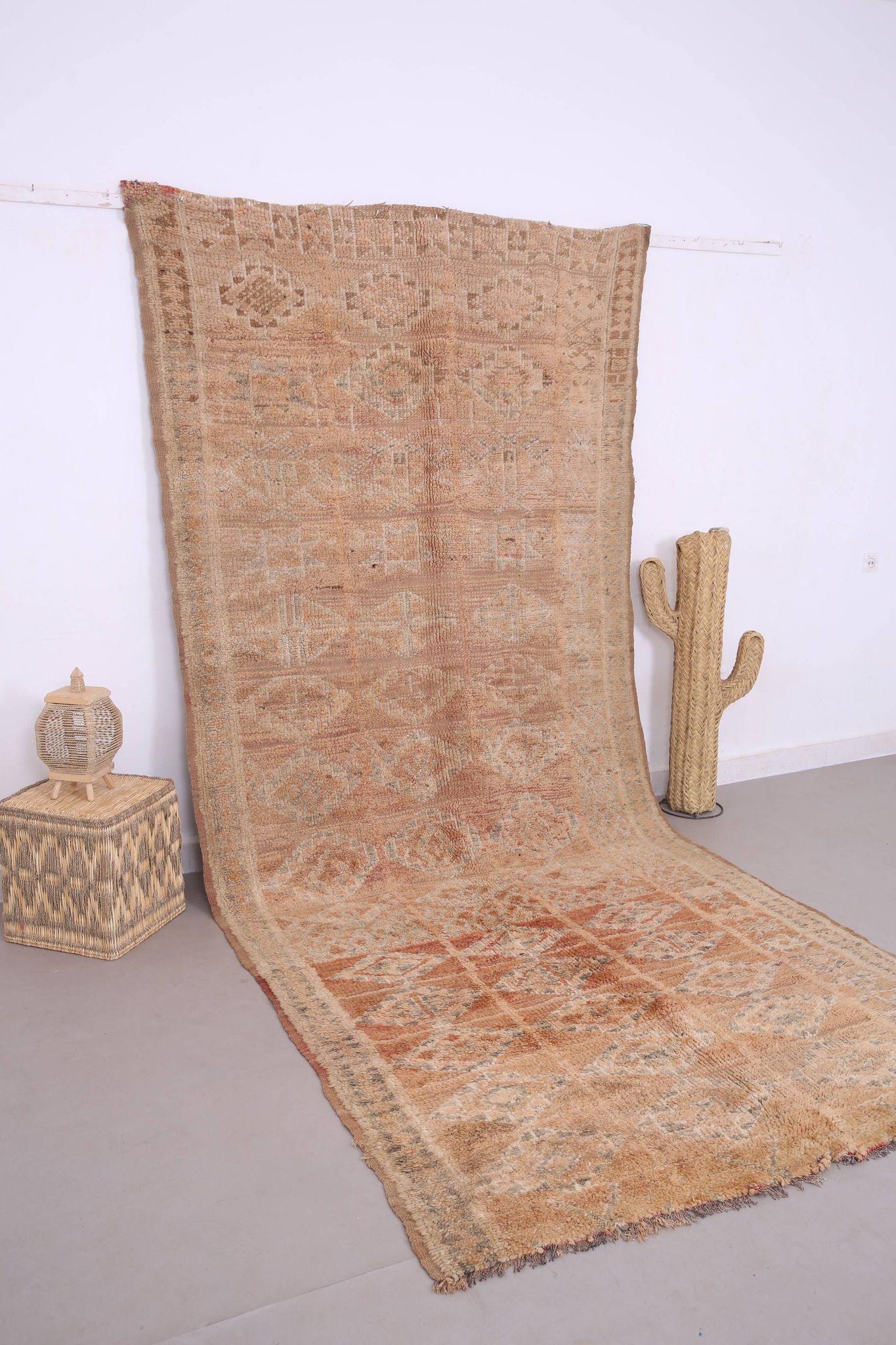 Peach Vintage Moroccan Rug 164 x 376 cm - Berber Wool Rug - Handmade Rug