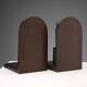 Vintage pair of bronze and wood bookends Verdi Chopin design 1960s-1970s