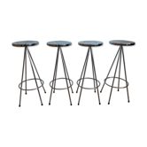 Series of 4 nuta chrome stools