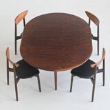 Niels Otto Moller model 15 dining table in rosewood Denmark 1960