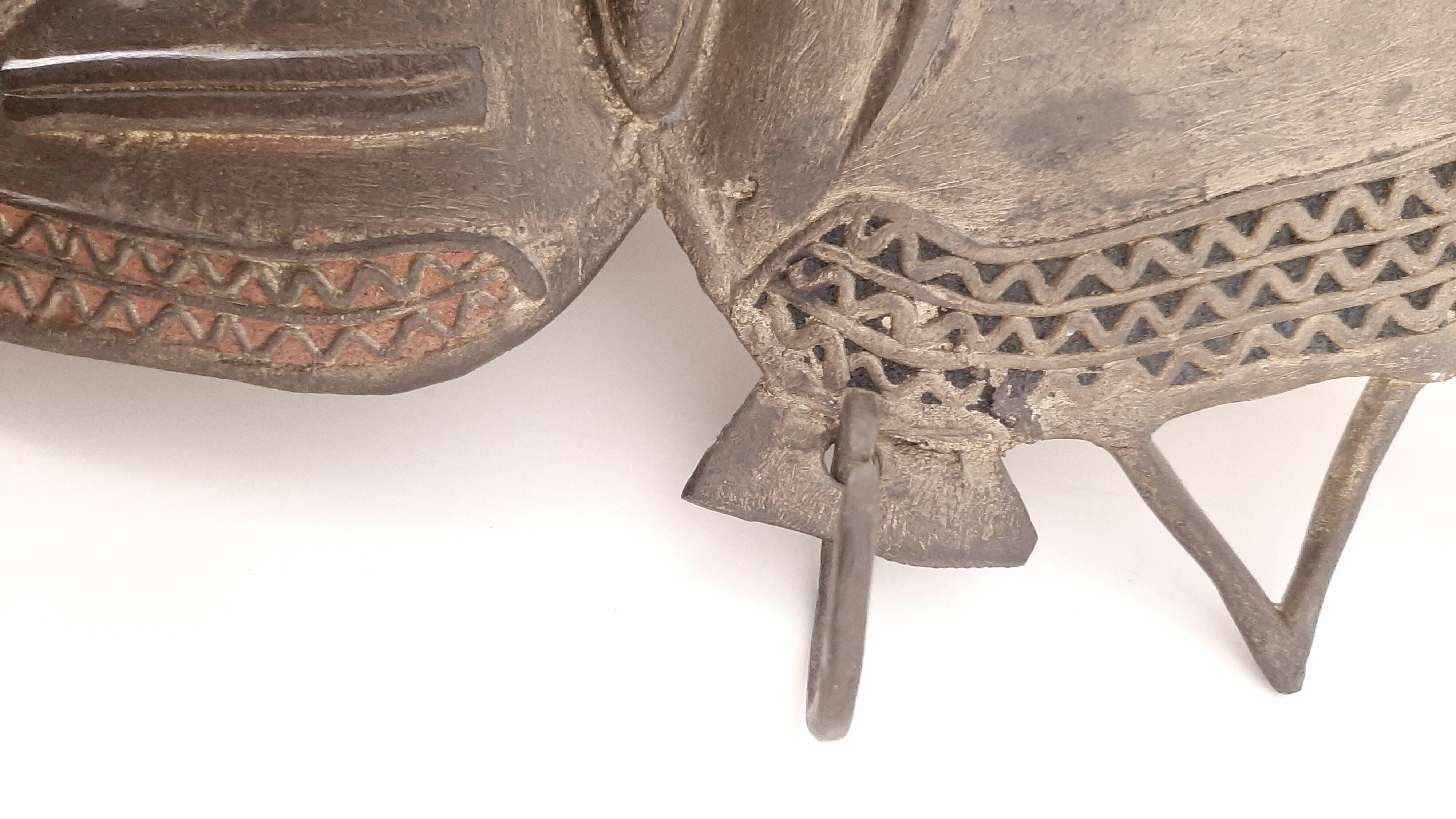 bronze mask, African art H33.5cm