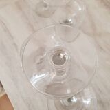 Champagne glasses in blown glass and chiseled decoration