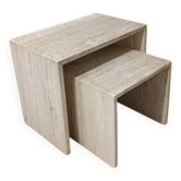 Table gigognes en travertin