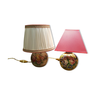 Paire de lampes boule en céramique vintage