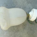 Art Deco porcelain tulip wall lamp in molded glass with flower decoration