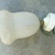 Art Deco porcelain tulip wall lamp in molded glass with flower decoration