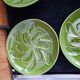 Set of 6 green oyster plates 25 cm – C.E.S France – Very good condition