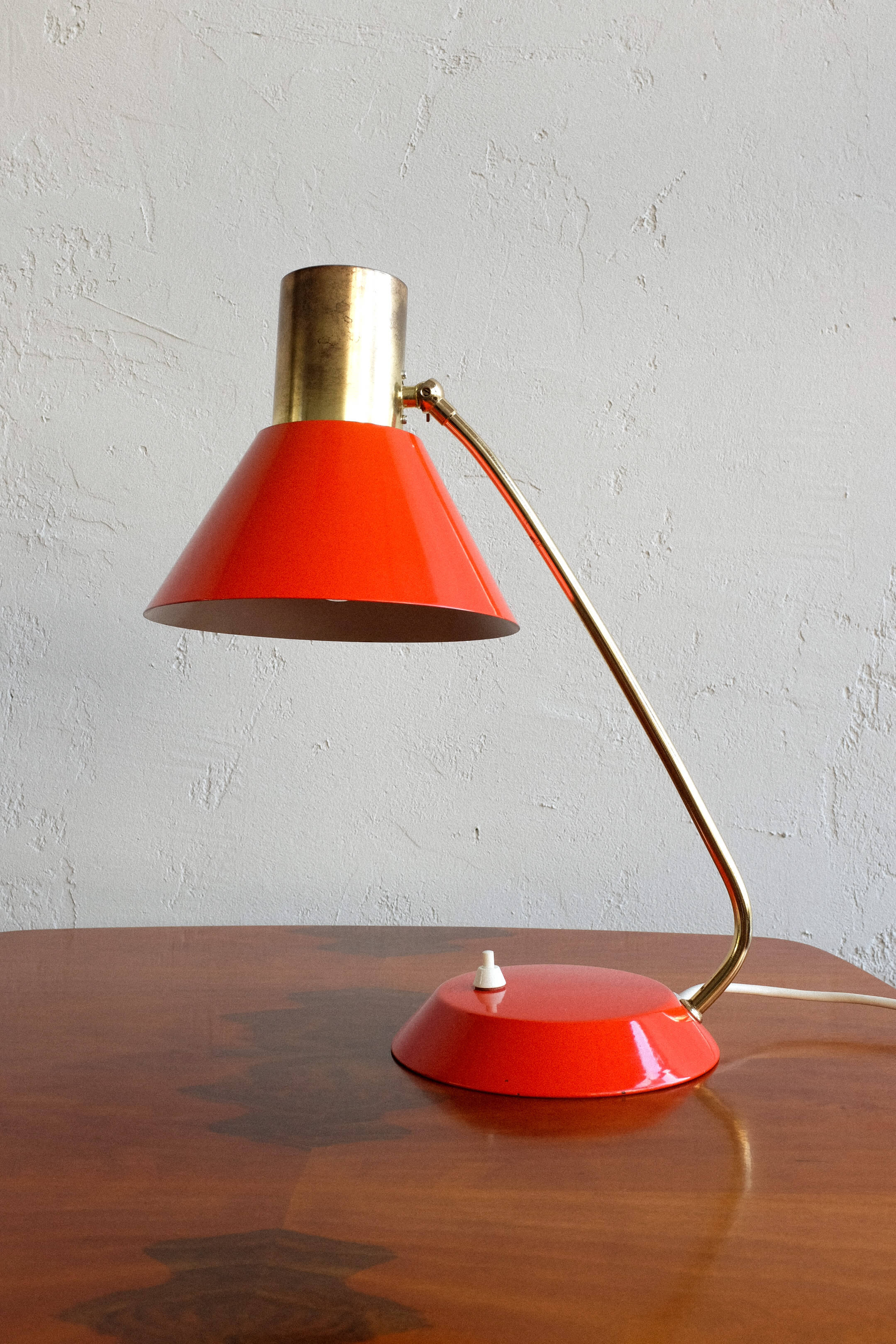 Vintage Red Table Lamp made by AKA Germany, 1960
