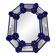 Italian Venetian Octagonal Murano Glass Wall Mirror with Blue Floral Handwork
