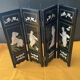 Mini Chinese folding screen Lacquered wood + inlays