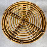 Round rattan stool from the 70s