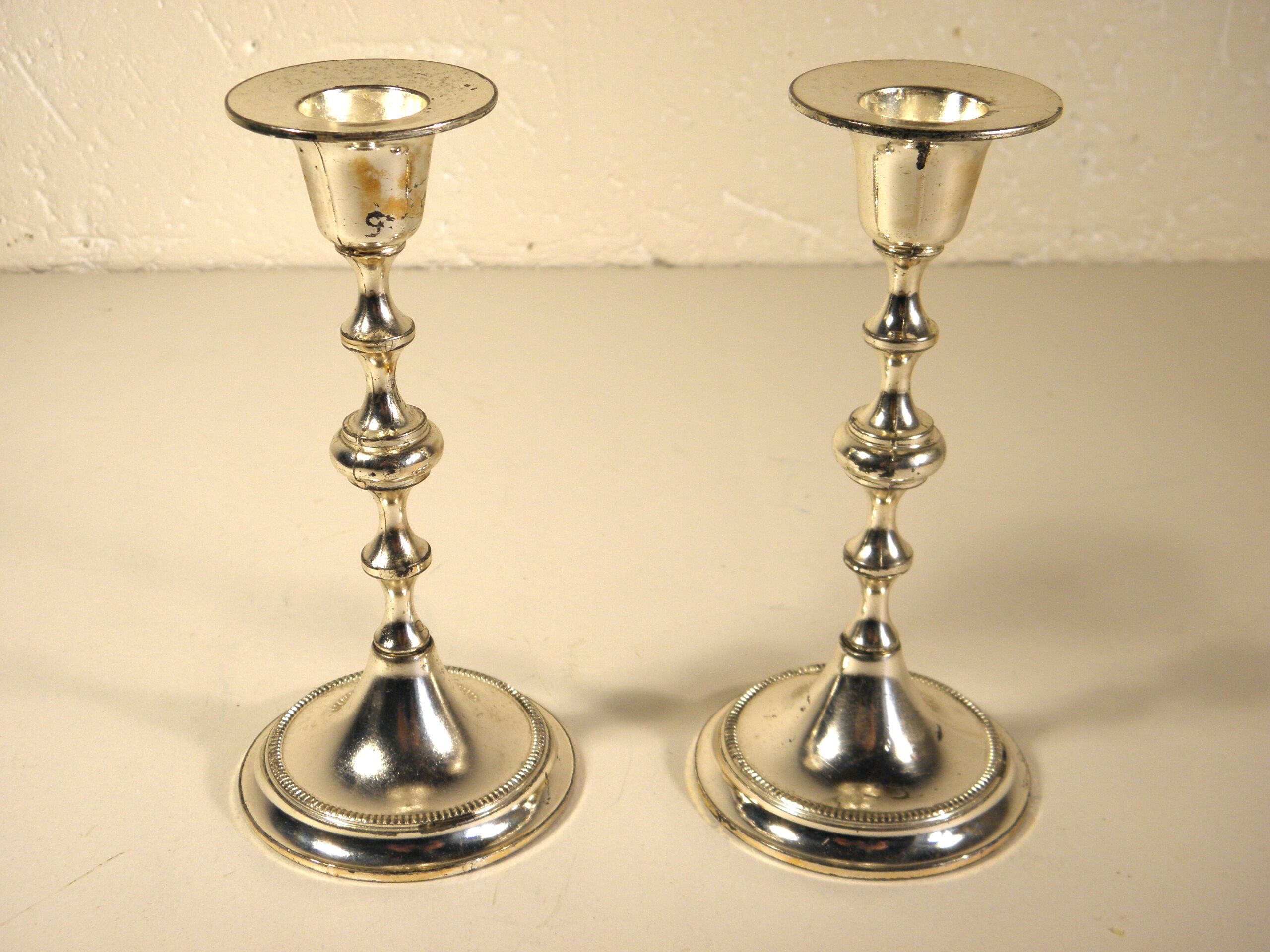 Pair of silver candle holders
