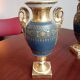Lot of two blue and gold baluster vases