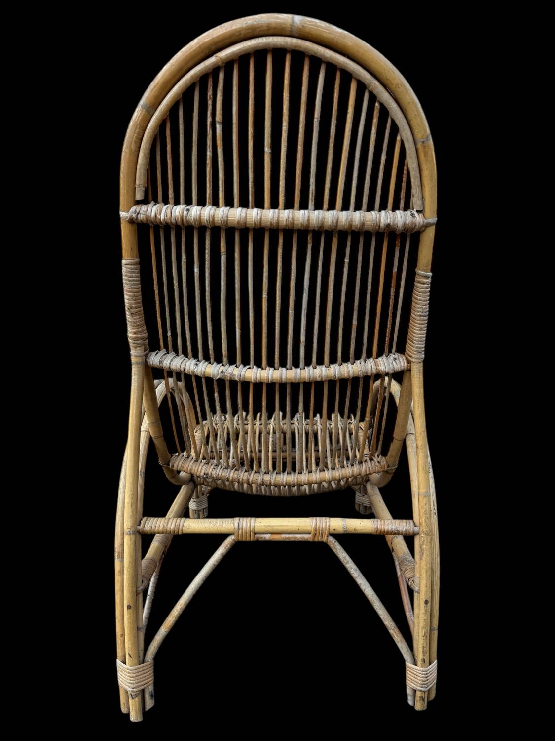 Huge pair of rattan armchairs from the 50s, South of France