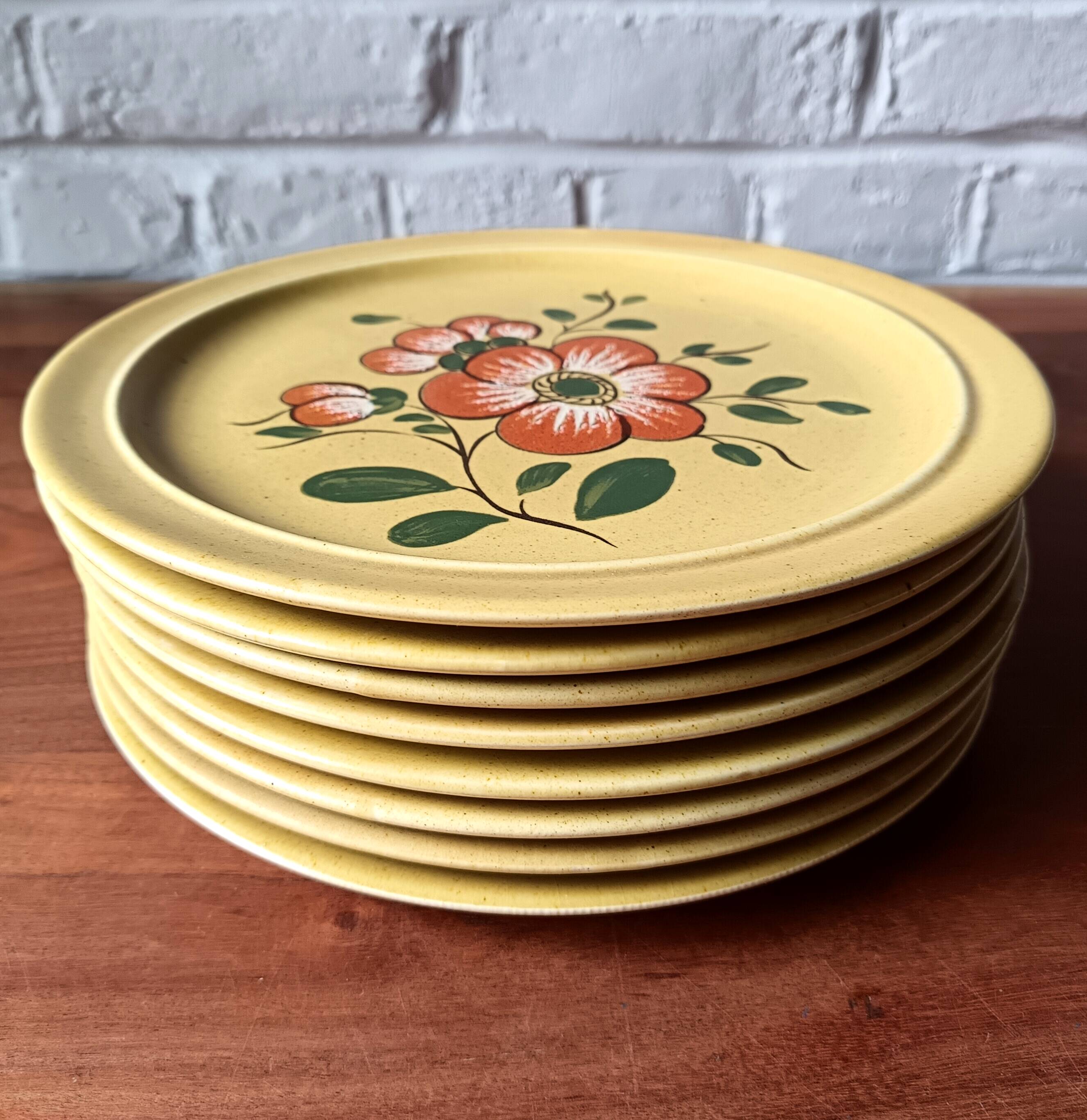 9 k&g luneville french ceramic dinner plates, ø 24.8 cm