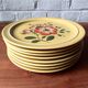 9 assiettes plates en céramique française k&g luneville, ø 24,8 cm