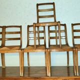 6 old straw chairs