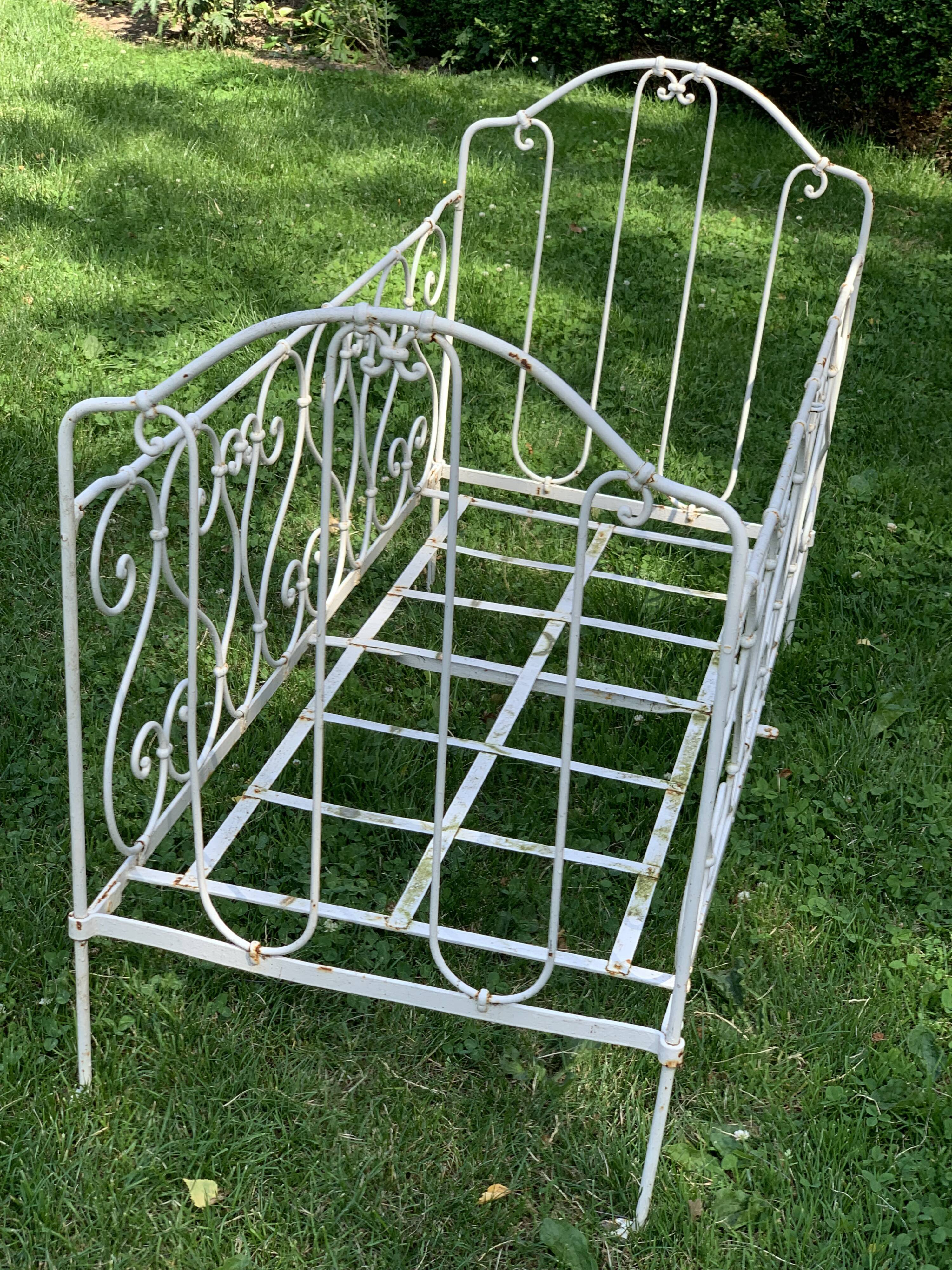 Child bench in ideal wrought iron garden