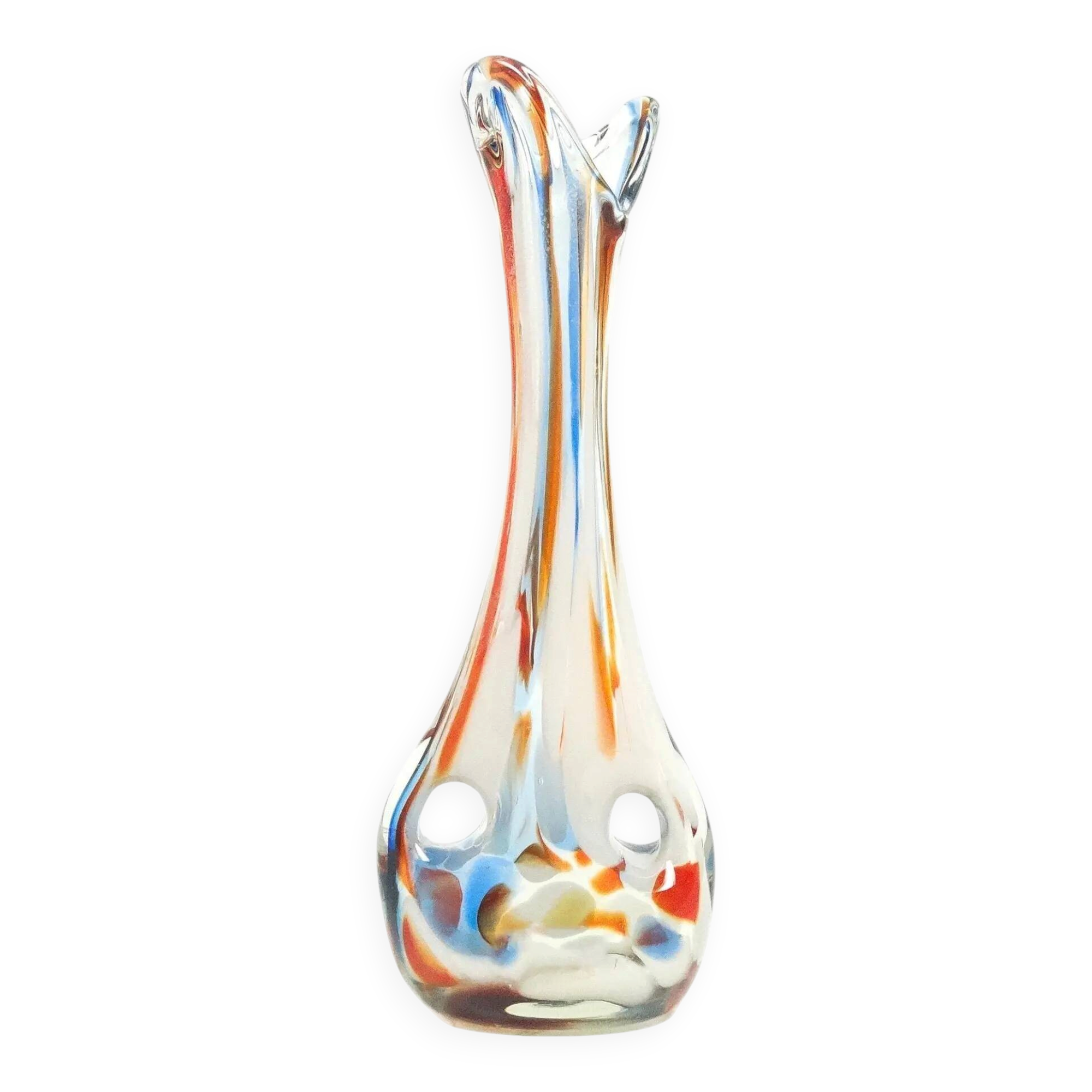 Sekacz vase, modernism, glass, Hortensja Glassworks, Poland, 1970s