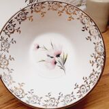 Set salad bowl and 8 Sarreguemines cups