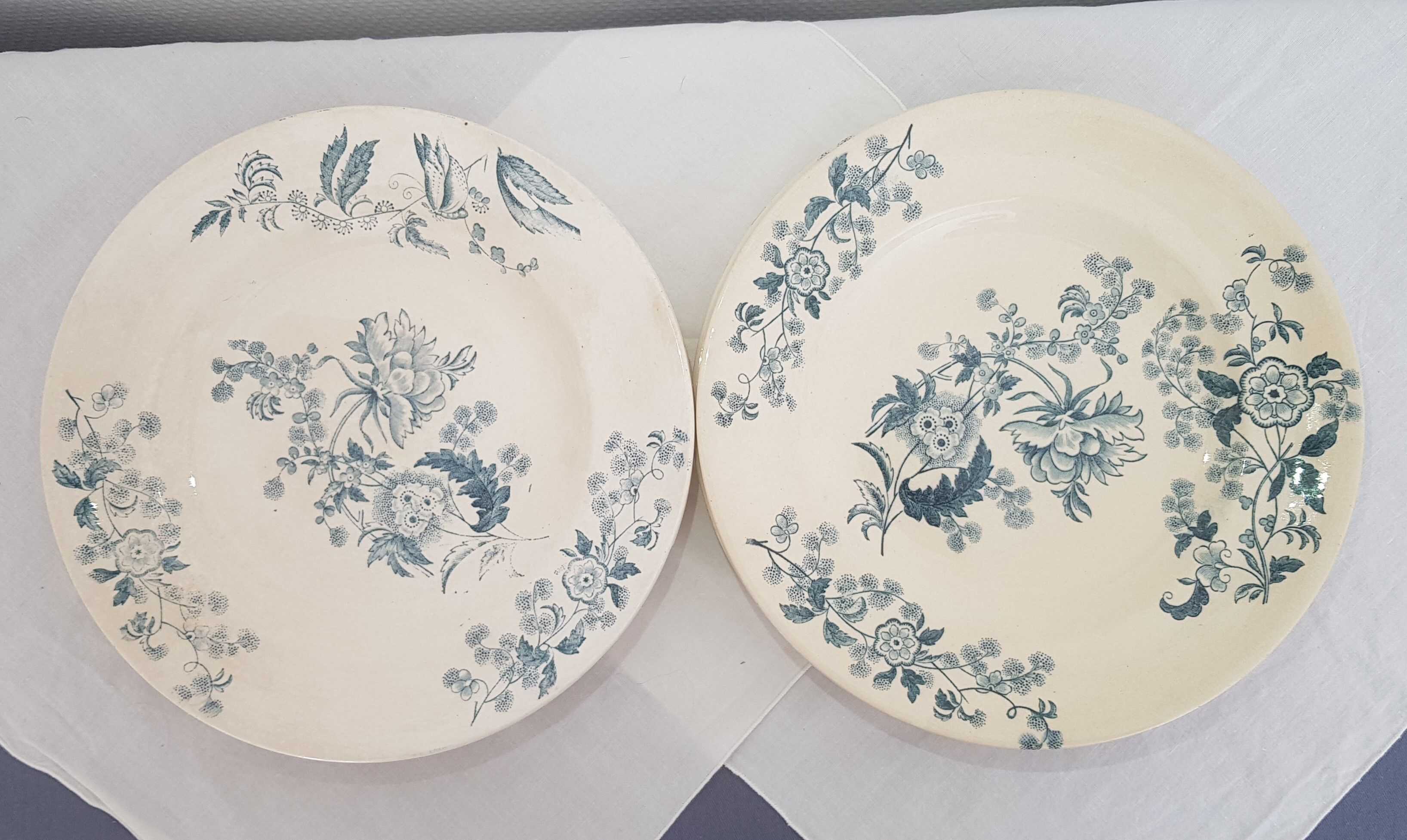 6 Longwy Ycho model flat plates in iron earthenware