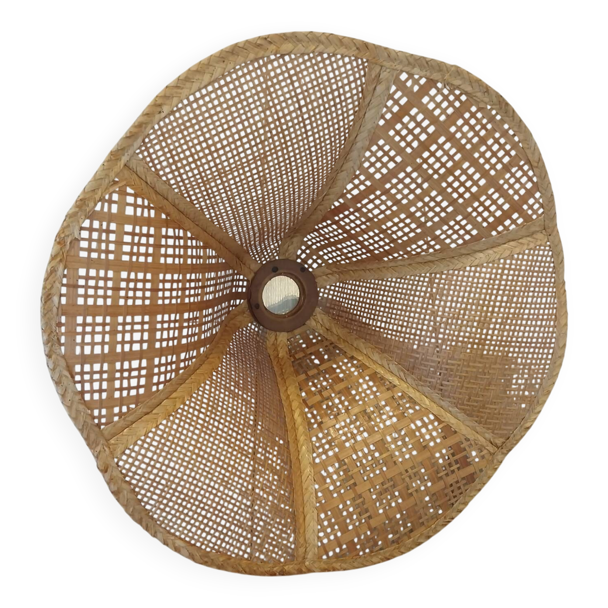 Vintage conical rattan/wicker ceiling lampshade