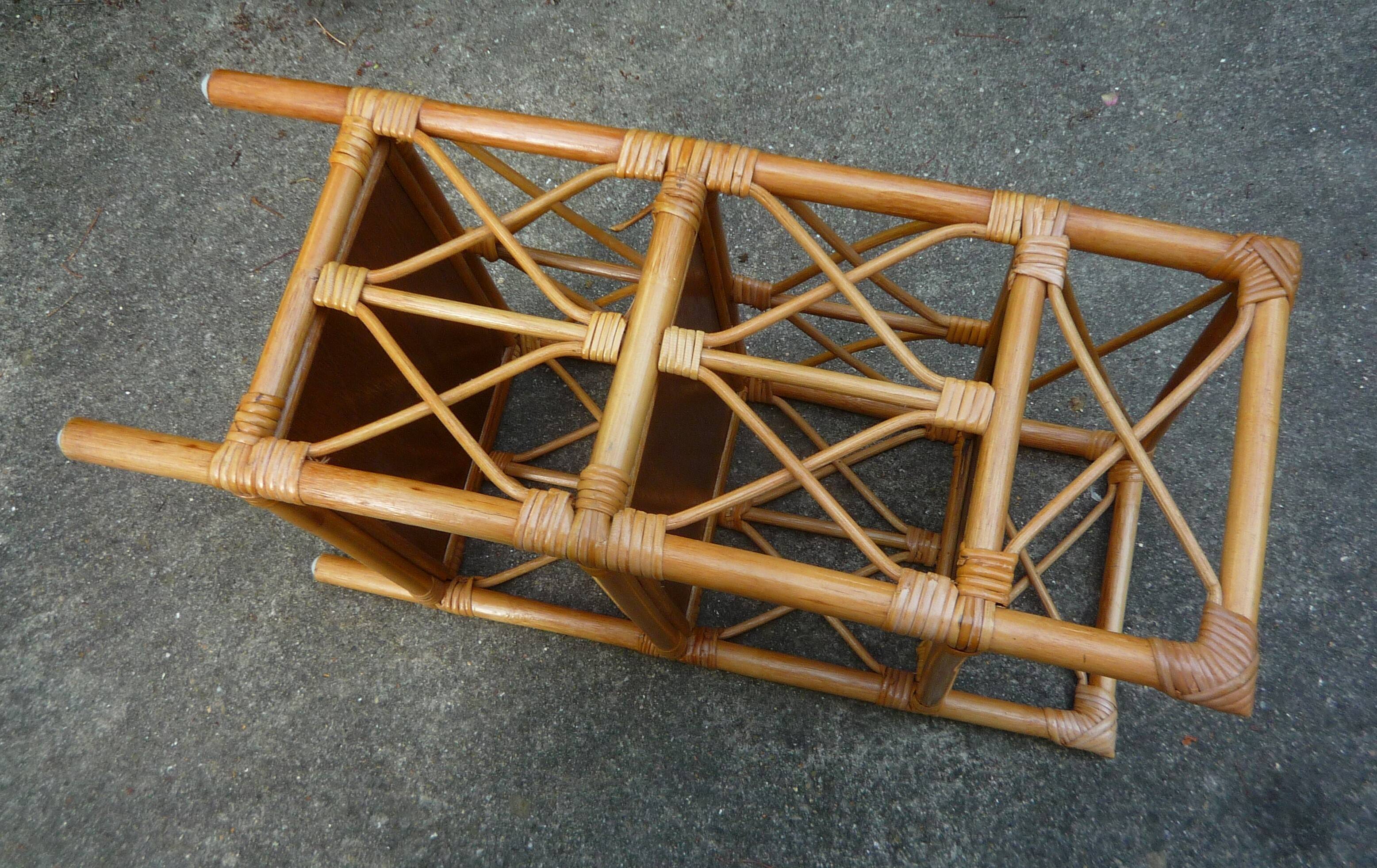 Small rattan shelf, 3 shelves, vintage