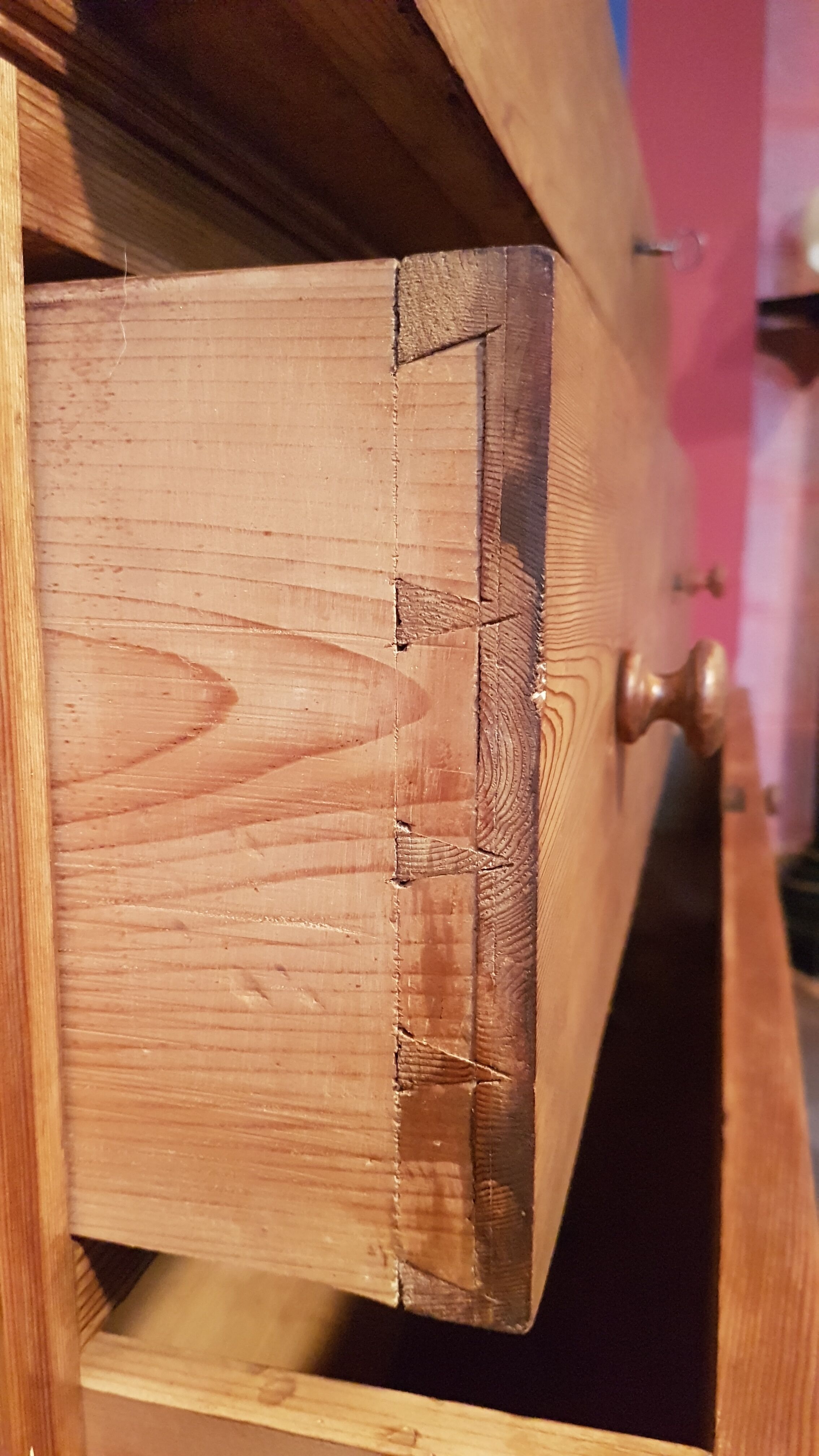 Vintage pine "drawer free" chest of drawers