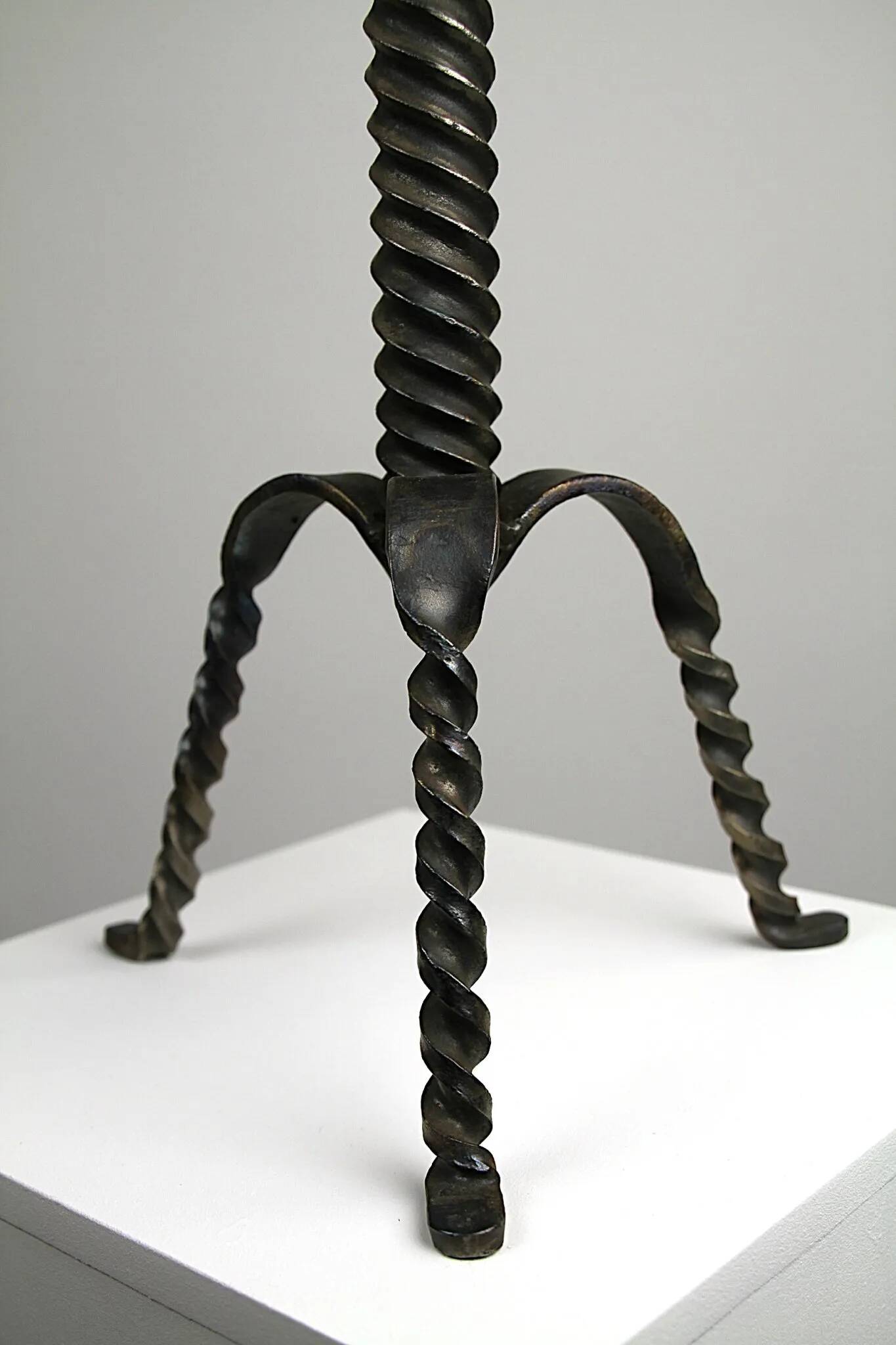Hand-Forged Wrought Iron Brutalist Candelabra, Scandinavia — circa 1960s/1970s