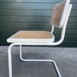 Set of 4 Cesca b32 model chairs in white by Marcel Breuer