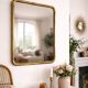Rectangular mirror gilded with fine gold – vintage –